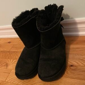 UGG Black Bailey Bow II Boots Size 3